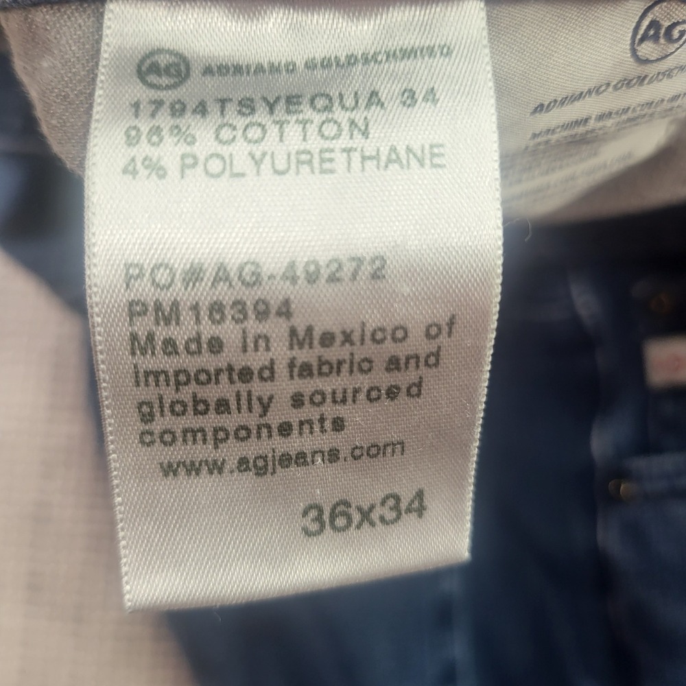 AG Jeans Men 36x34 Blue The Everett Slim Straight Denim 360 Stretch 1794TSYEQUA - Picture 3 of 10